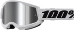 100% Goggles Strata 2 White - Spegel med vit ram och spegelglas, idealiska för motocross och offroad. Säker och stilren skyddsutrustning.