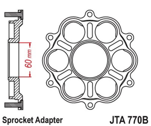 JT Sprock's traseiro transportador - 6 Silentbloc Ducati Panigale/Monster JTA770B