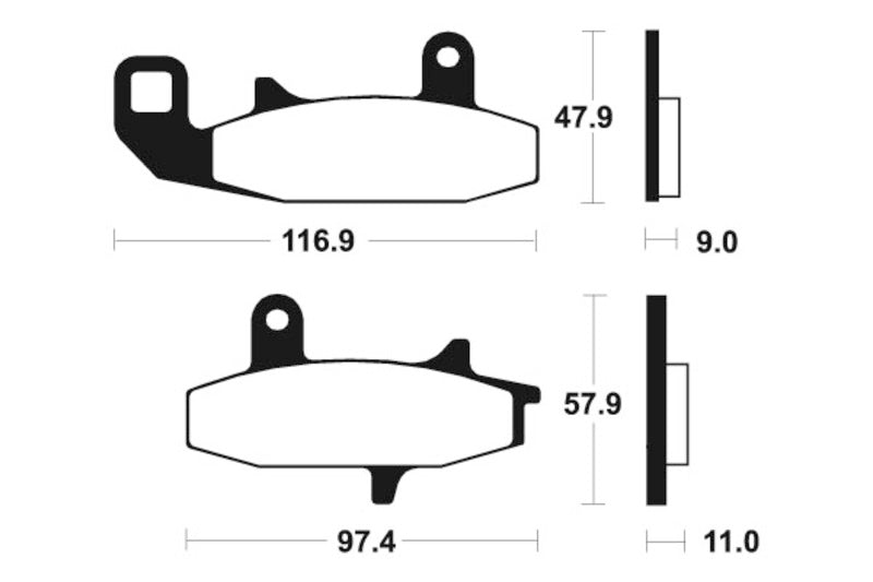 Tecnium Street Performance Sinterned Metal Brake Pachots - MF126 1022722