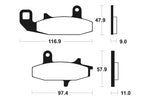 Tecnium Street Performance Sinterned Metal Brake Pachots - MF126 1022722