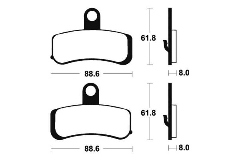 Tecnium Street Performance Sinterned Metal Brake Pachots - MF353 1022781