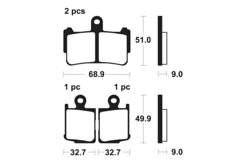 Tecnium Street Performance Sinterned Metal Brake Pachots - MF369 1022785