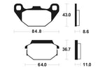 Tecnium MX/ATV Sinterned Metal Breke Pachots - MO249 1022861