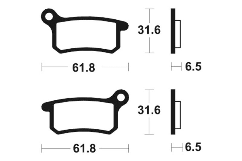 Tecnium Racing MX/ATV PATILAS DE FREIO METAL SINNTED - MOR283 1022973