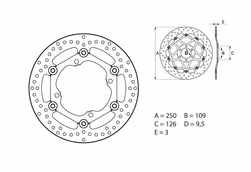 BREMBO Serie Oro Round Floating Brake Disc 78B40811