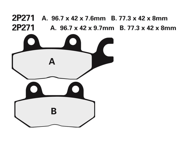 Nissin Street Semi-Metallic Brake Pads-2p-271Ns 2p-271ns