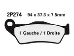 Pastilhas de travão semi-metálicas NISSIN Off-Road - 2P-274GS 2P-274GS 