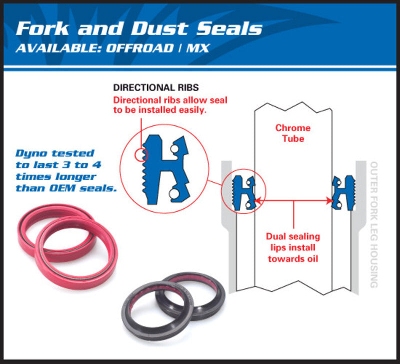 All Balls Fork Seals e capas de poeira - 38x50x10,5 mm 56-124