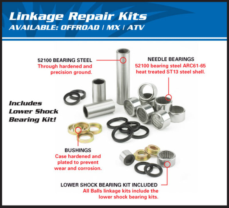 TODAS as bolas Kit de reparo de ligação de suspensão Kawasaki KX80 27-1013