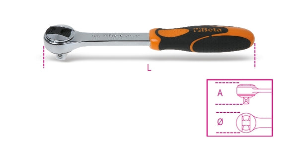 Chave de soquete reversível beta reversível 3/8 '' de tração quadrada 72 dentes 00910082