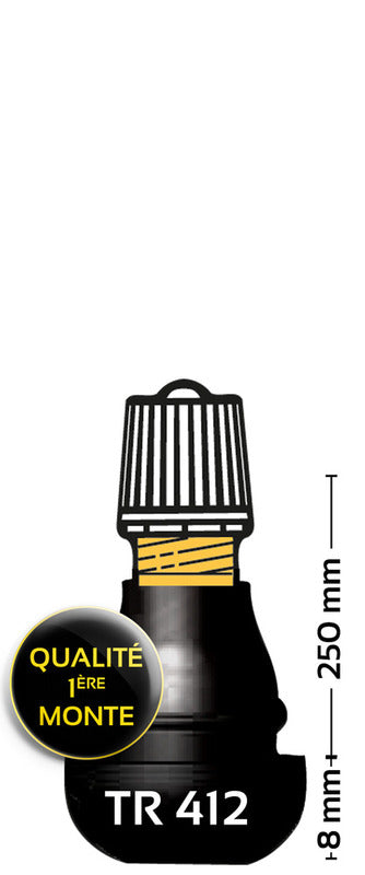Bihr TR412 Válvula de pneu emborrachada - pacote de 1001014