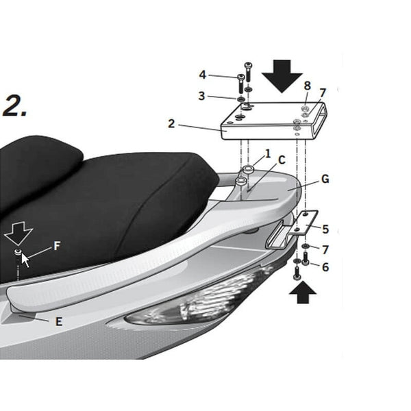 Conjunto de montagem master shad top - Kymco K0XC55ST