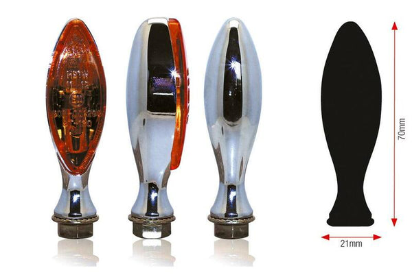 Bihr Elise Plinkers - Metal cromado com lente laranja | Universal 02-130Che (par)