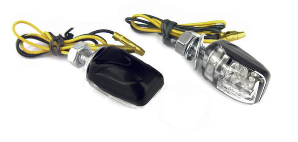 Bihr Micro 6 LED Blinkers - Look de fibra de carbono | Universal 6P199T0KAB (PAR)