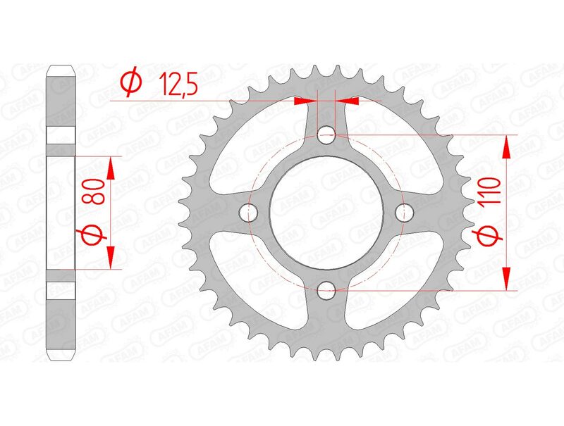 Sprock traseiro padrão de aço AFAM 10603 - 530