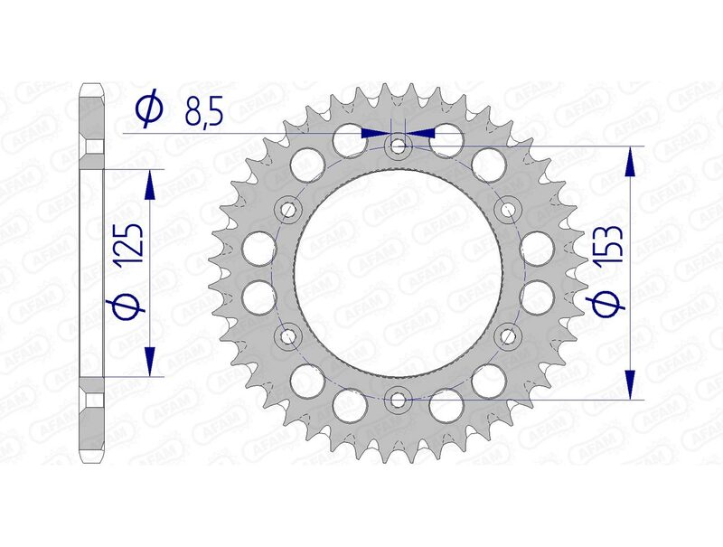 Afam Aluminium Ultra -Llight traseiro SPROPET 11212 - 520