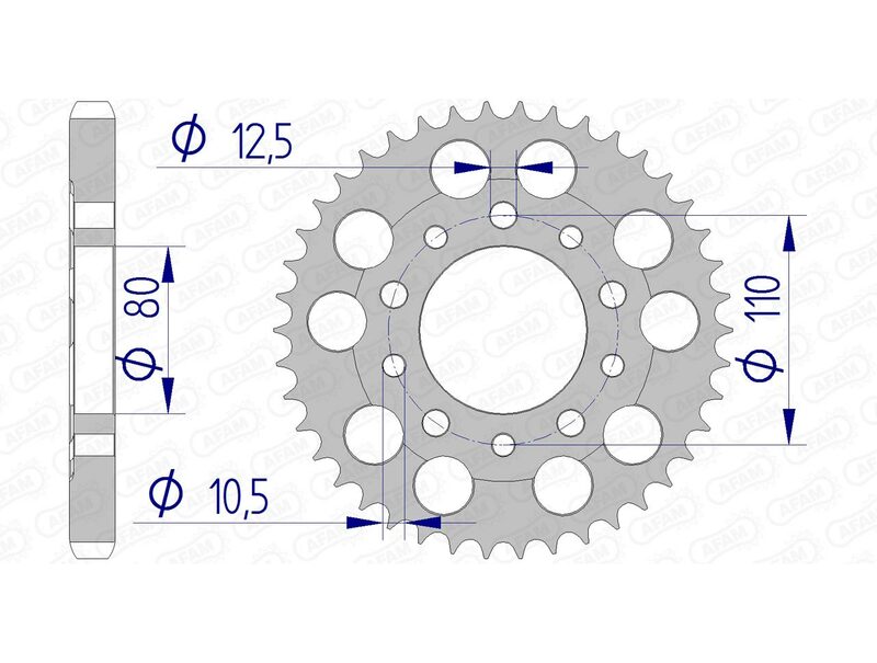 Afam Aluminium Ultra -Llight traseiro SPROPET 11605 - 530