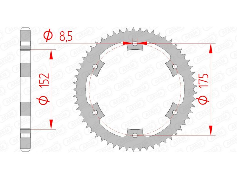 AFAM STEEL STANDARD REAR SPROPET 12207 - 428