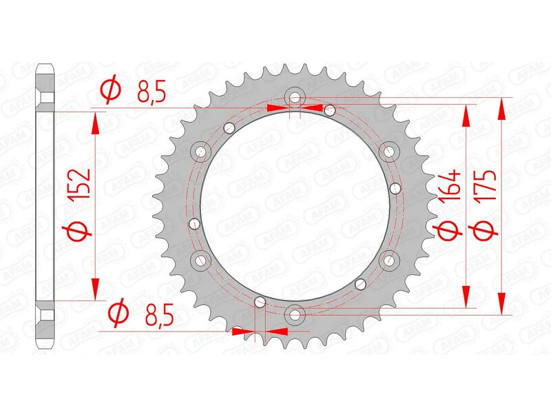 AFAM Steel Standard Rear Sprock 12500 - 520