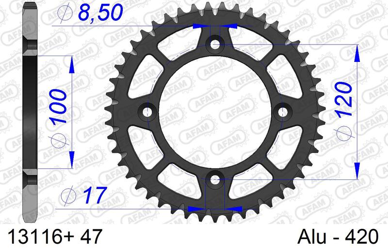 Afam Aluminium Ultra -Llight Hard Anodized Sprorreft 13116 - 420