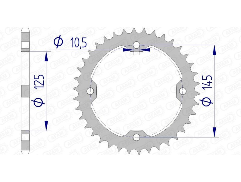 AFAM Alumínio traseiro Sprocket 13407 - 520