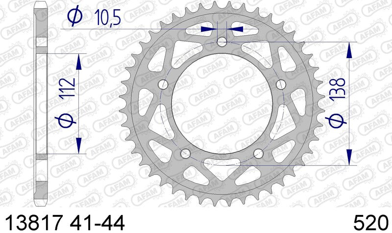 AFAM Alumínio traseiro Sprocket 13817 - 520