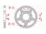 AFAM Steel Standard Rear Sprock 14101 - 428