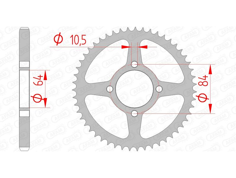 AFAM Steel Standard bakre kedjehjul 14215 - 428 för Suzuki RV 125 VanVan. Hållbart stålmaterial med exakta mått för optimal prestanda.