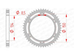 AFAM Steel Standard bakdrev 16203 - 428 för Kawasaki KMX 125 och KMX 200. Hållbart ståldrev med exakta mått för optimal prestanda.