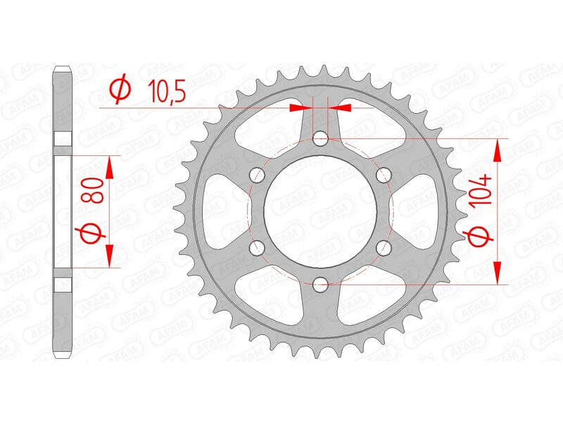 Afam Steel Standard traseiro falado 16504 - 520