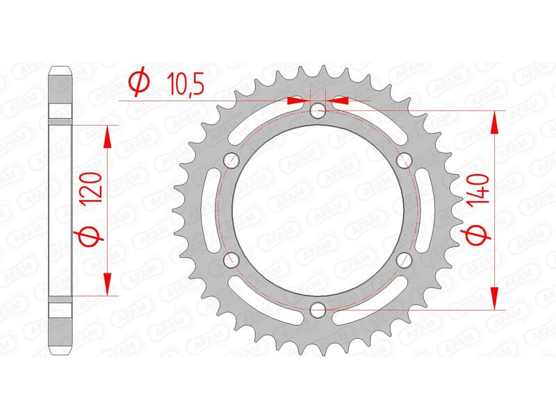 AFAM Steel Standard Rear Sprock 16605 - 525