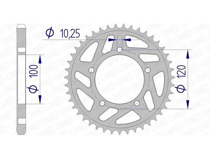 AFAM Alumínio traseiro Sprocket 36802 - 525