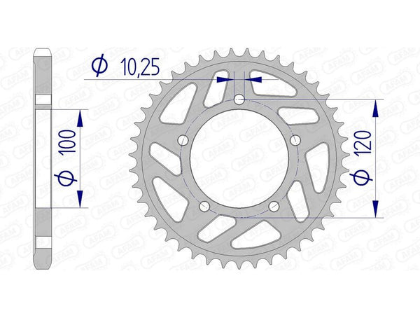 AFAM alumínio traseiro Sprocket 36802 - 525 36802-43