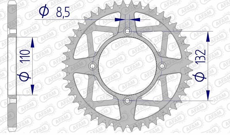 Afam Alumínio Ultra-Light Auto-limpeza Reah Sprock 72306-520