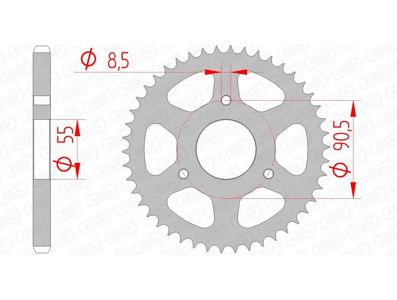 AFAM Steel Standard Rear Sprock 80200 - 428