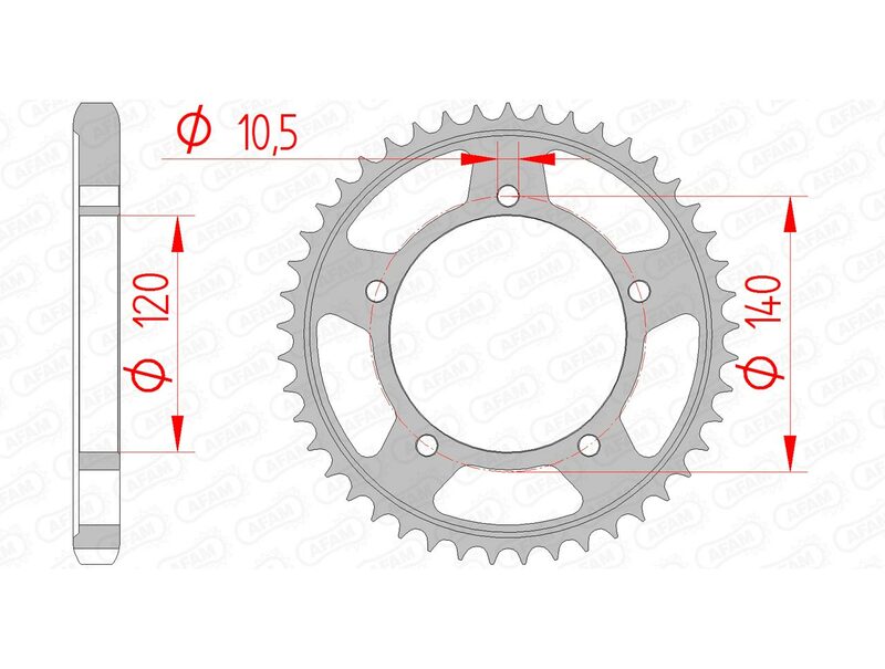 Sprock traseiro padrão de aço Afam 86603 - 530