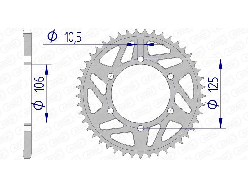 AFAM Alumínio traseiro Sprocket 87606 - 520