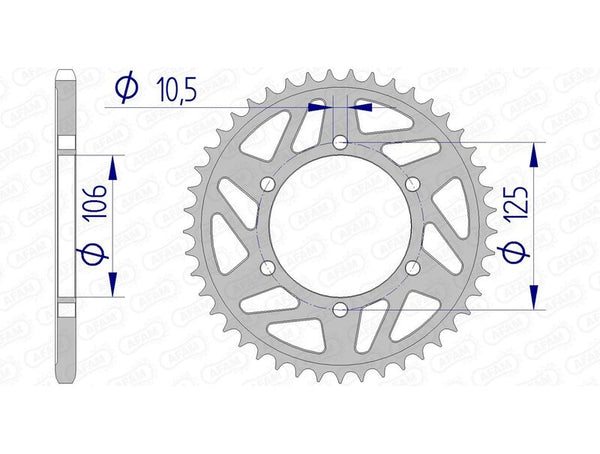 AFAM Alumínio traseiro Sprocket 87606 - 520 87606-49