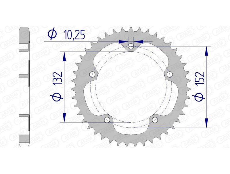 AFAM Alumínio traseiro Sprocket 93836 - 525