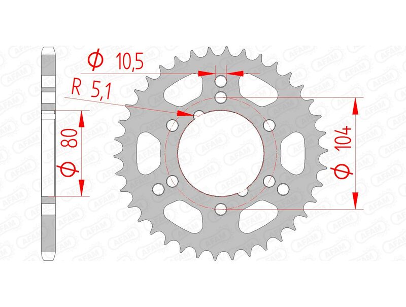 AFAM STEEL STANDARD REAR SPROPET 98300 - 520