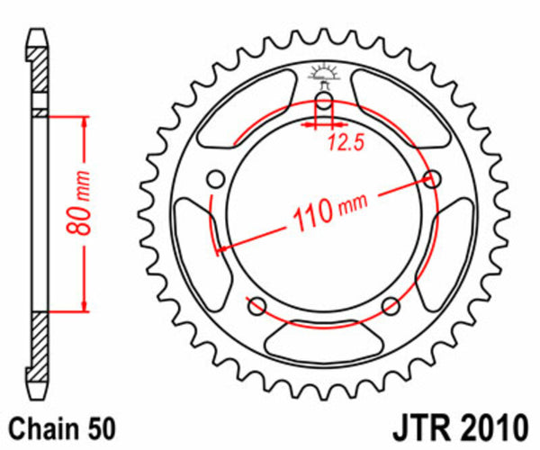 JT Sprock's Aço Sprock traseiro padrão 2010 - 530 JTR2010.48