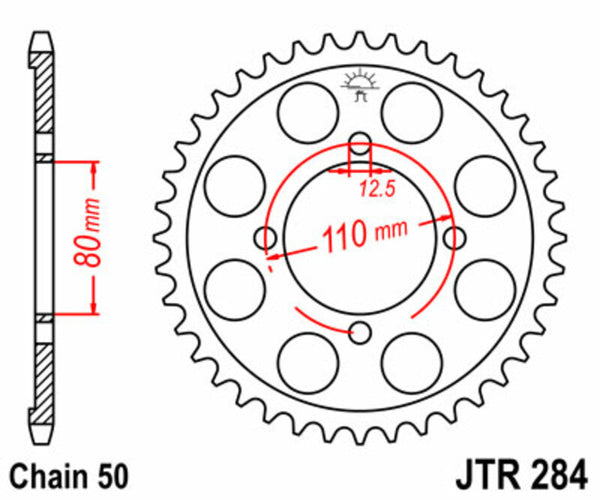 JT Sprock's Steel Standard Rear Sprock 284 - 530 JTR284.48