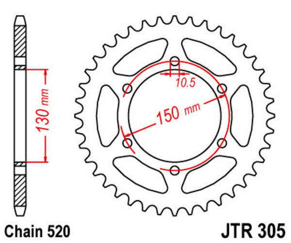 JT Sprock Sprock Sprock traseiro 305 - 520 JTR305.46