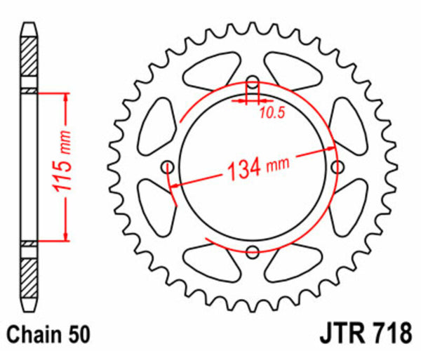 JT Sprock's Aço Sprock traseiro padrão 718 - 530 JTR718.48