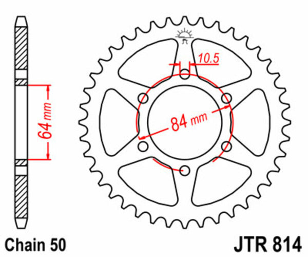 JT Sprock's Aço Sprock traseiro padrão 814 - 530 JTR814.41