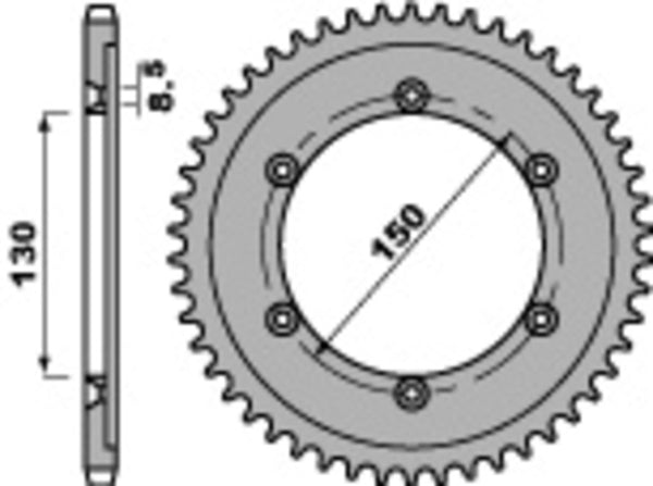 Sprock traseiro de aço padrão C45 da PBR 4374 - 428 4374 51 C45