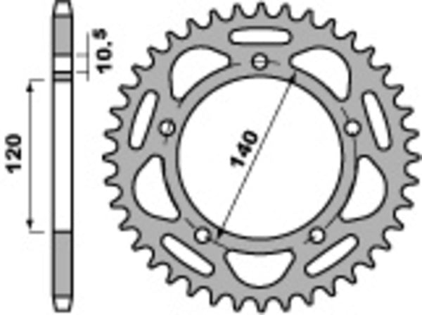 Sprock traseiro de aço padrão C45 da PBR 4397 - 520 4397 45 C45