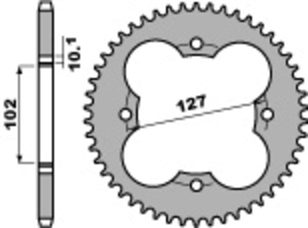PBR Standard C45 Steel Rear Sprocket 4480 - 520 4480 37 C45 