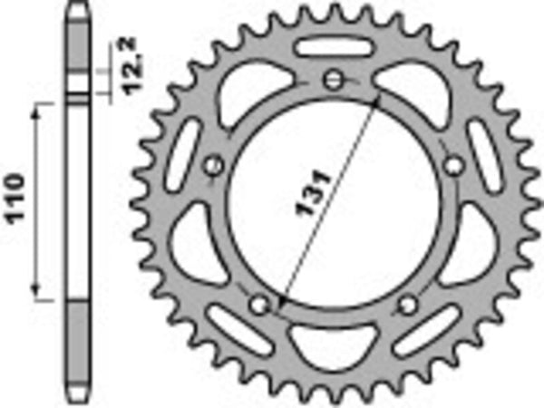 PBR Ultra -Llight Aluminium Hard Anodized Trow Sprock 4586 - 520 4586 47 LD