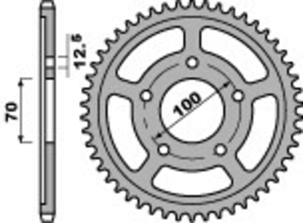 Sprock traseiro de aço padrão C45 da PBR 4646 - 525 4646 45 C45